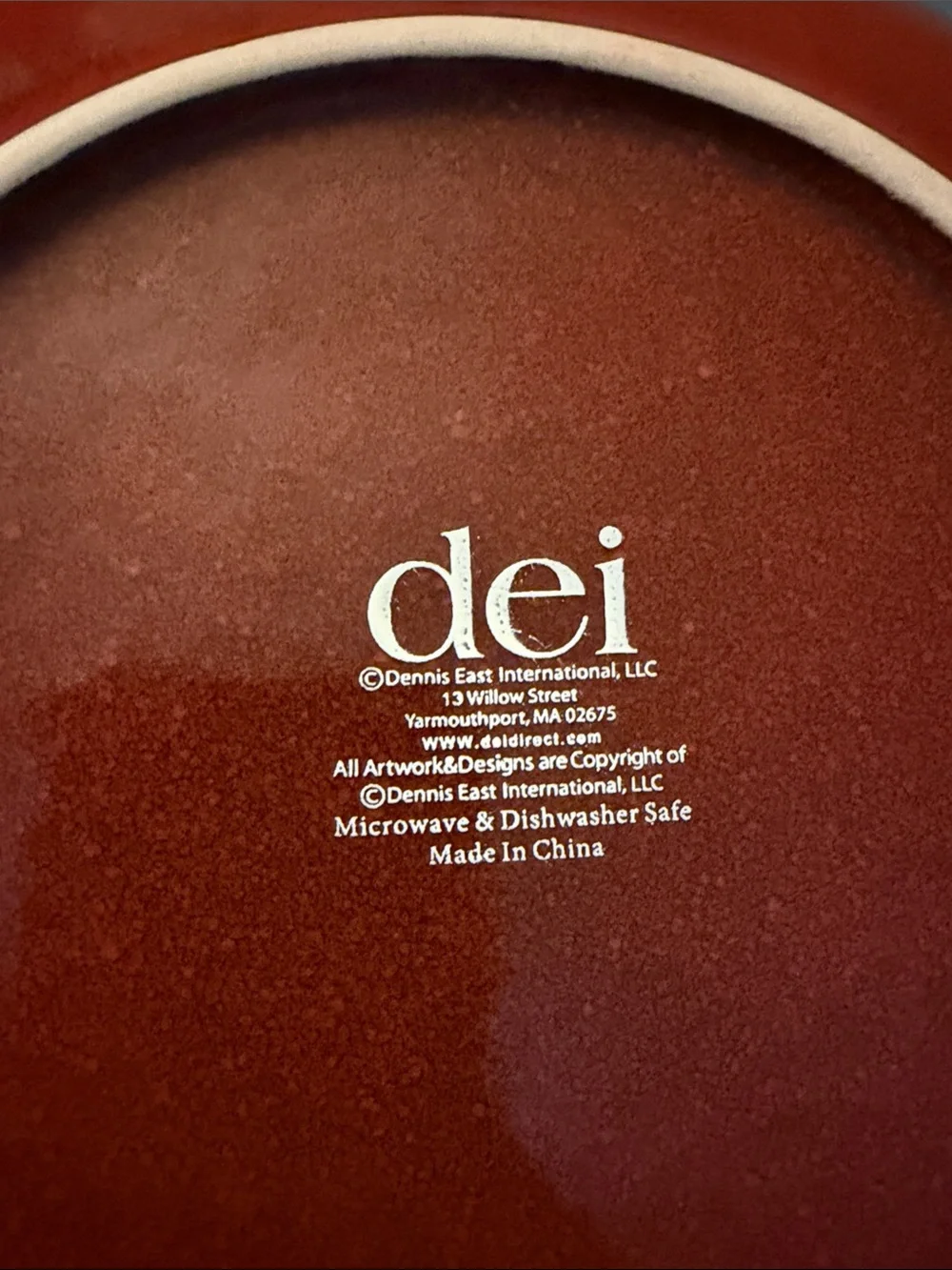 Dennis East International Woodland Moose Salad (8.25”) Plates Burgundy set of 3